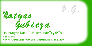 matyas gubicza business card